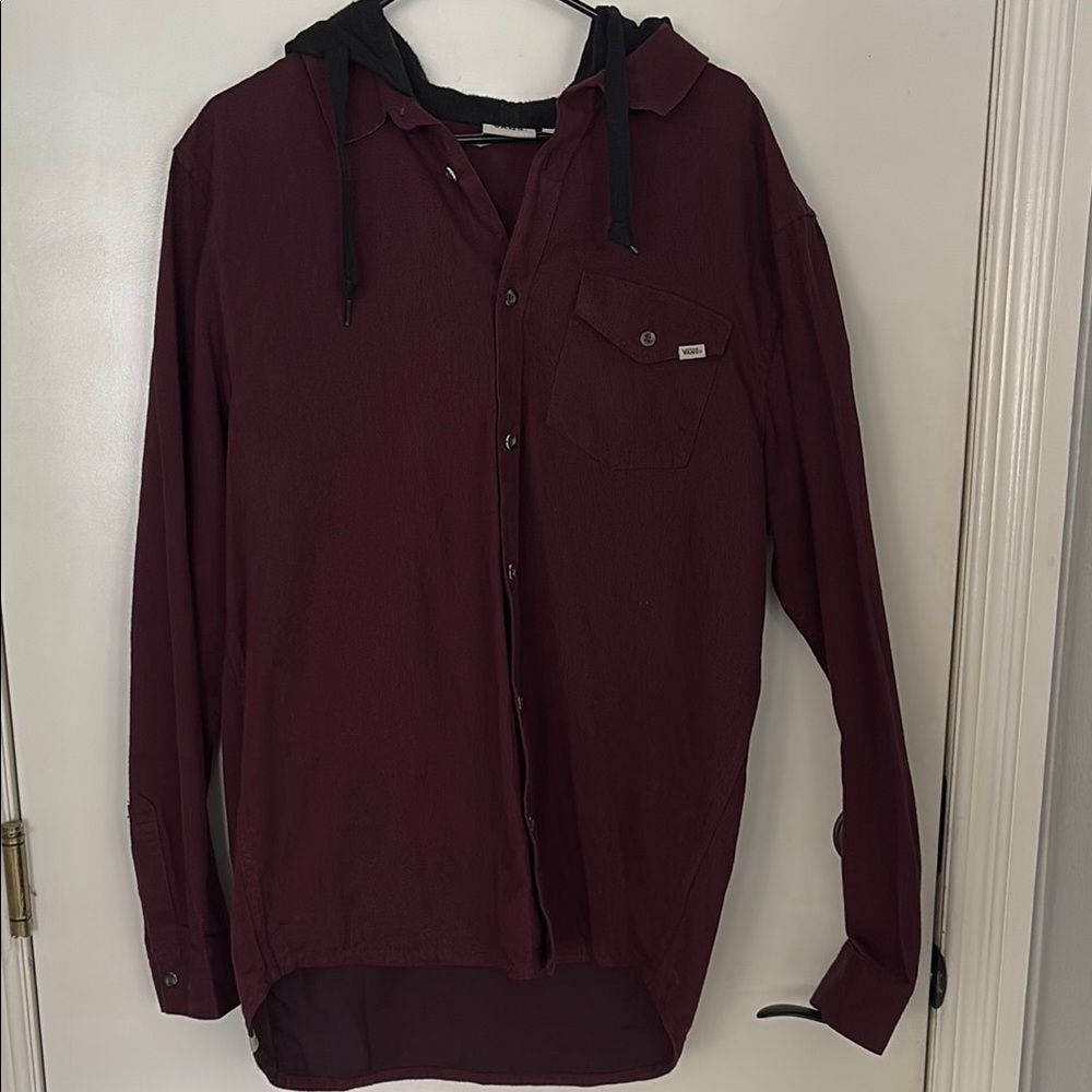 Vans Men's Burgundy Hooded shirt